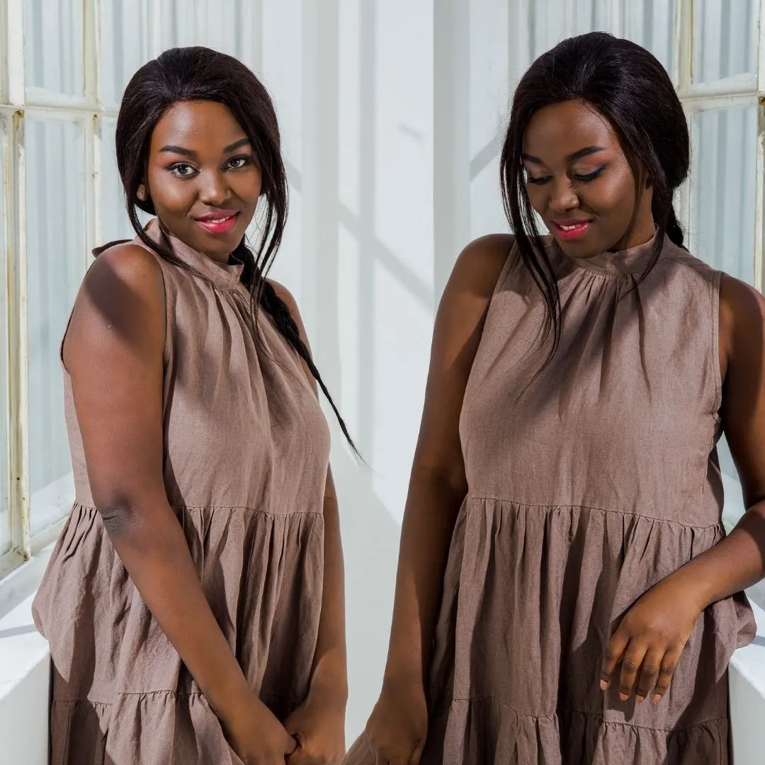 Tiered Linen Summer Dress