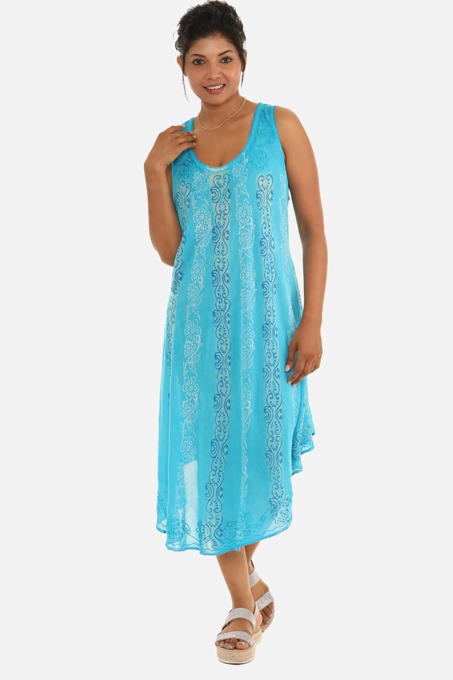 Turq Geometric Midi Dress