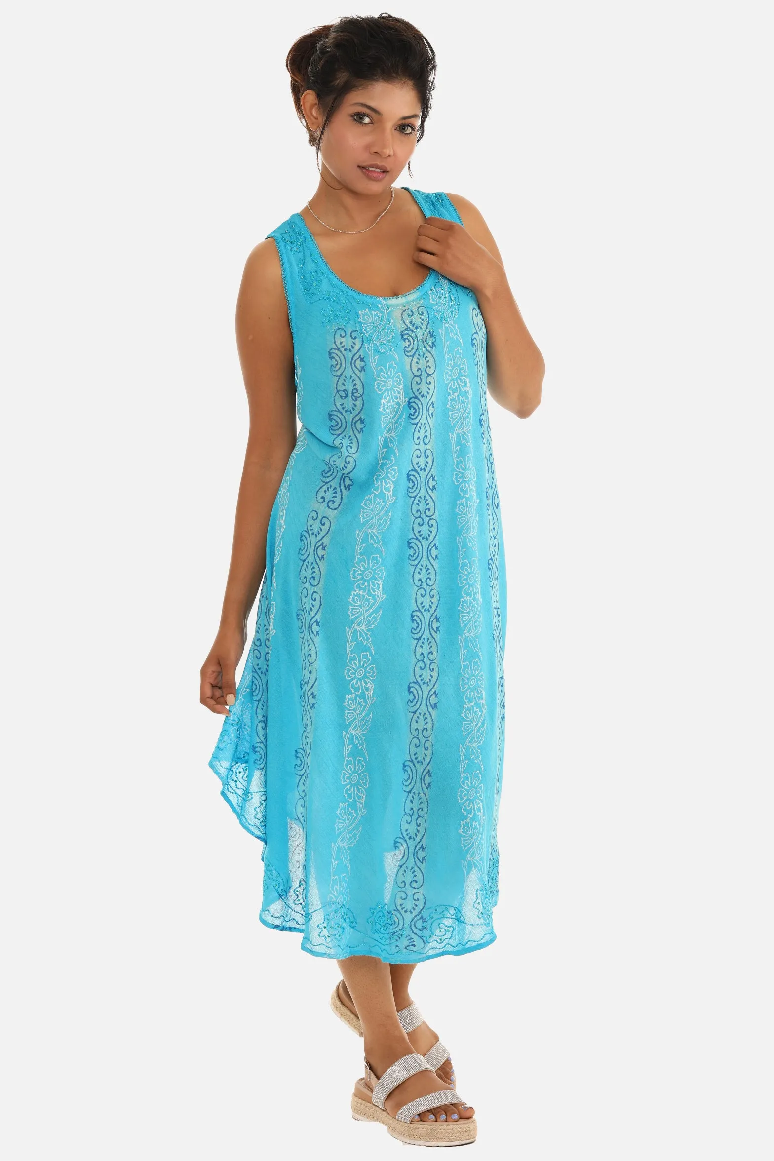 Turq Geometric Midi Dress
