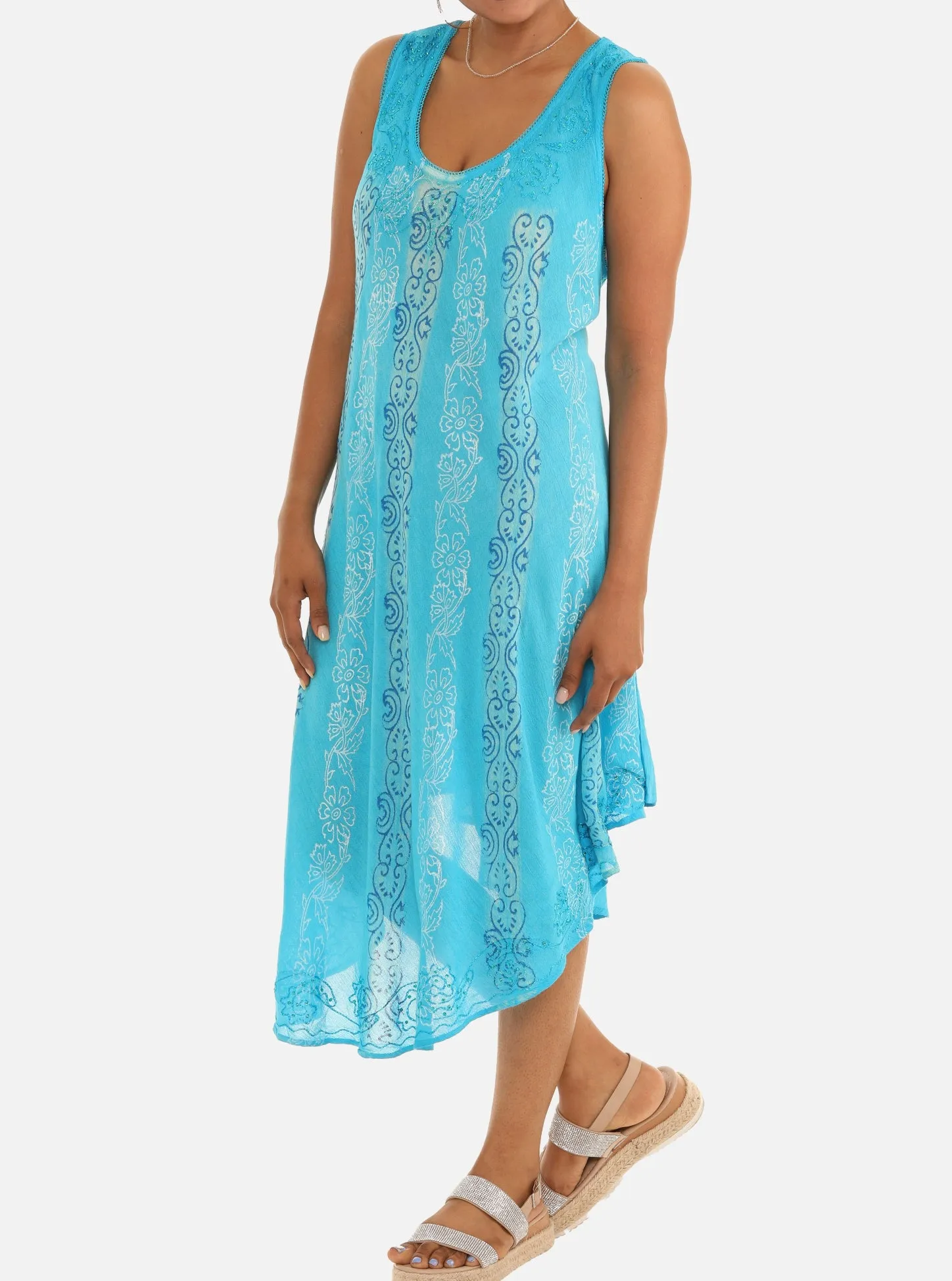 Turq Geometric Midi Dress