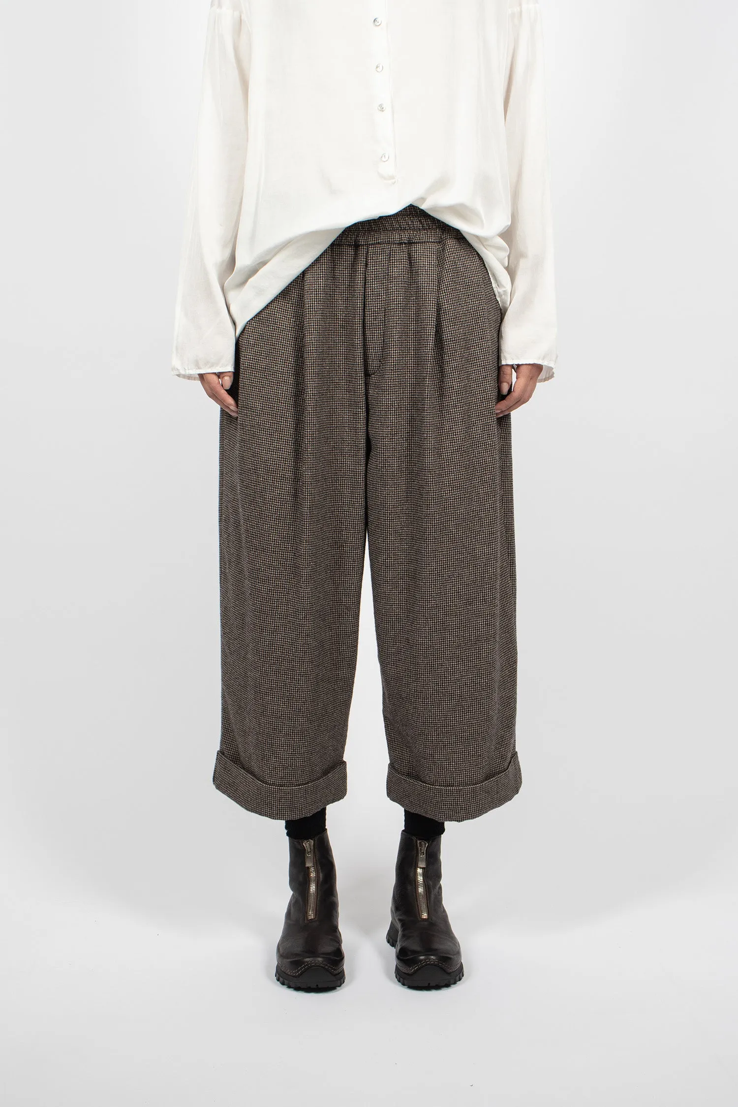 U23117 Bragoni Pied-De-Poule Trouser Coffee
