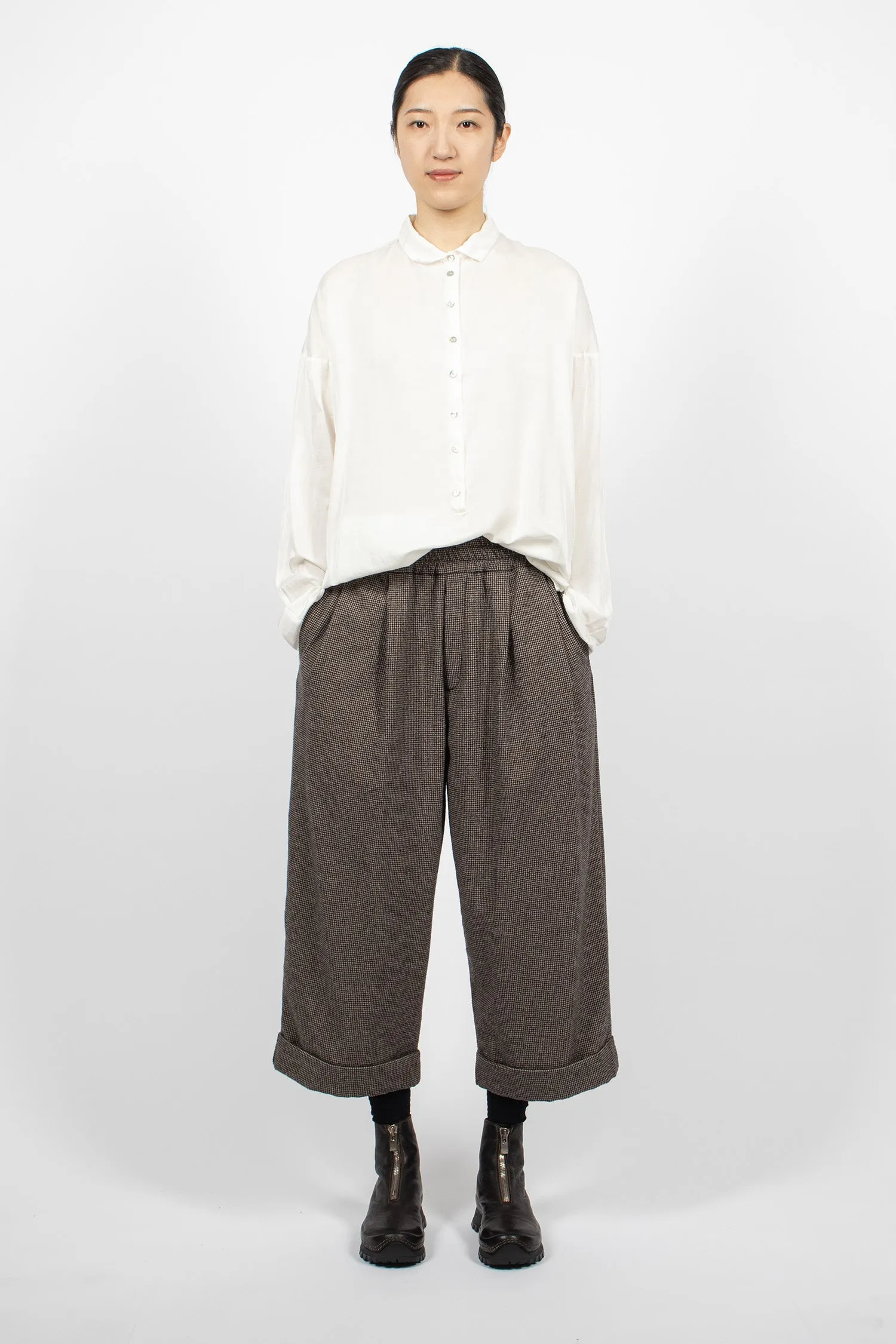 U23117 Bragoni Pied-De-Poule Trouser Coffee