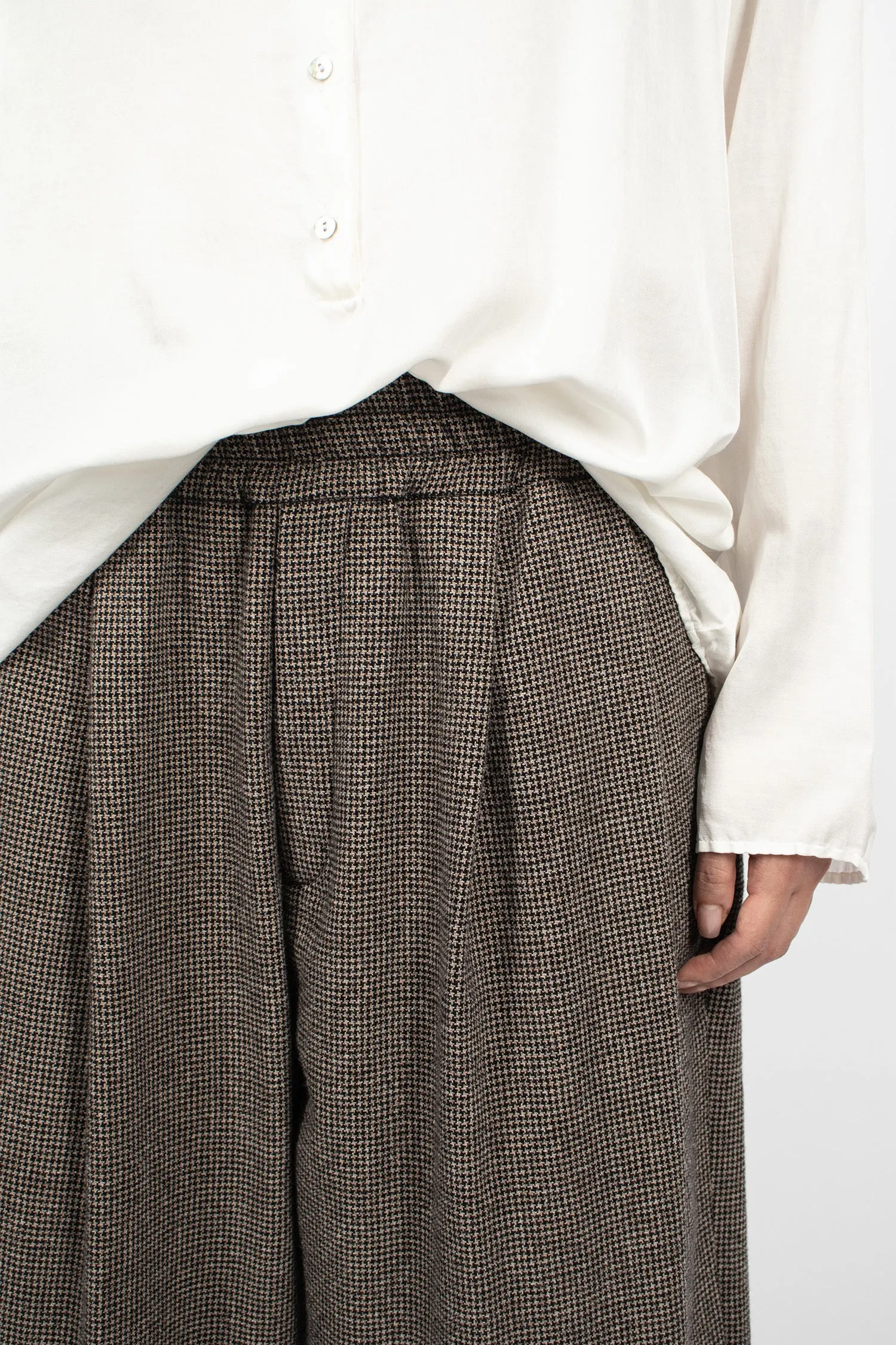 U23117 Bragoni Pied-De-Poule Trouser Coffee
