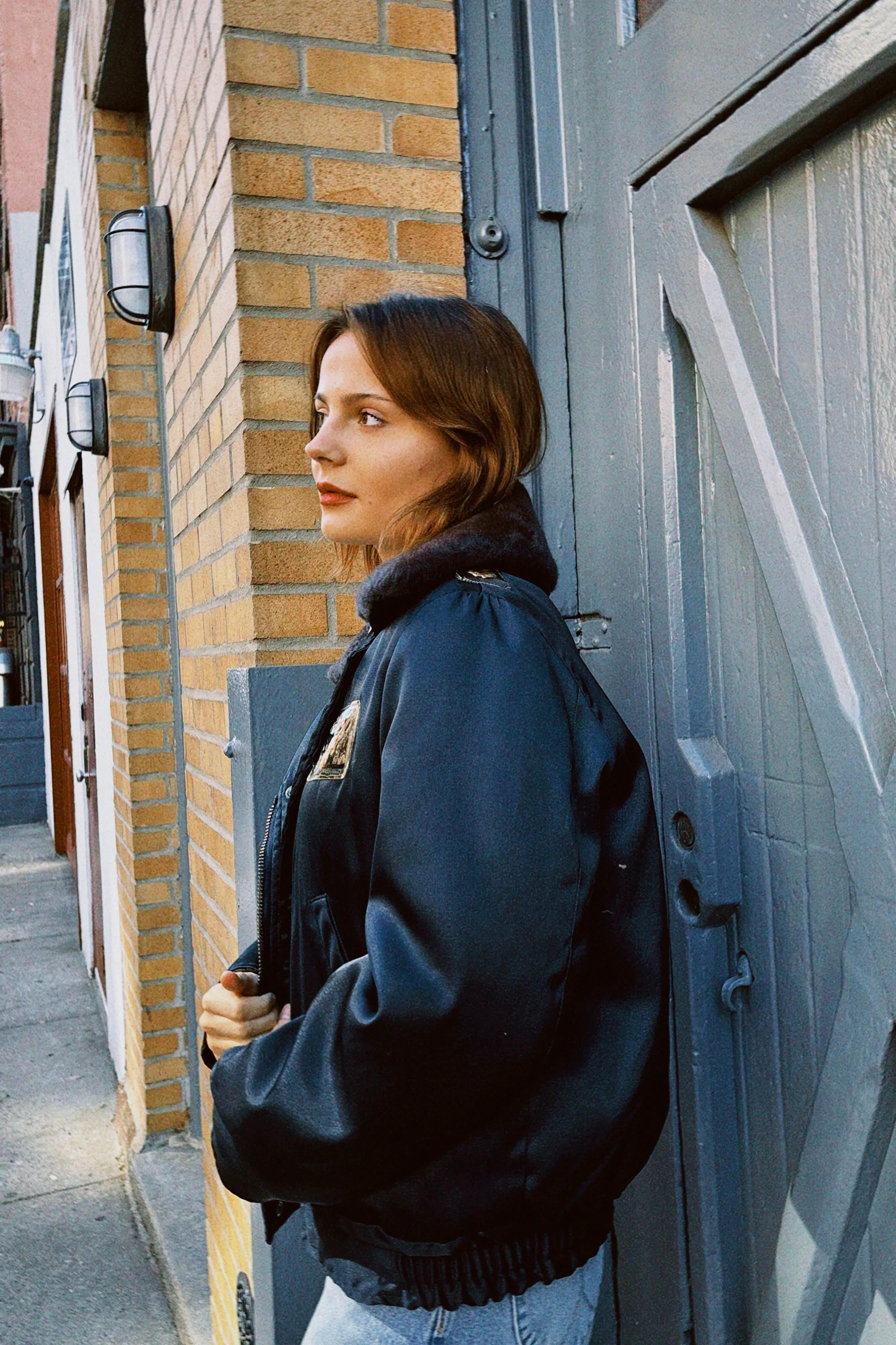 VINTAGE NAVY MILITARY BOMBER JACKET