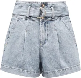 Women's Denim Shorts Sweet Belt A-line High Waist Shorts Jeans Pants