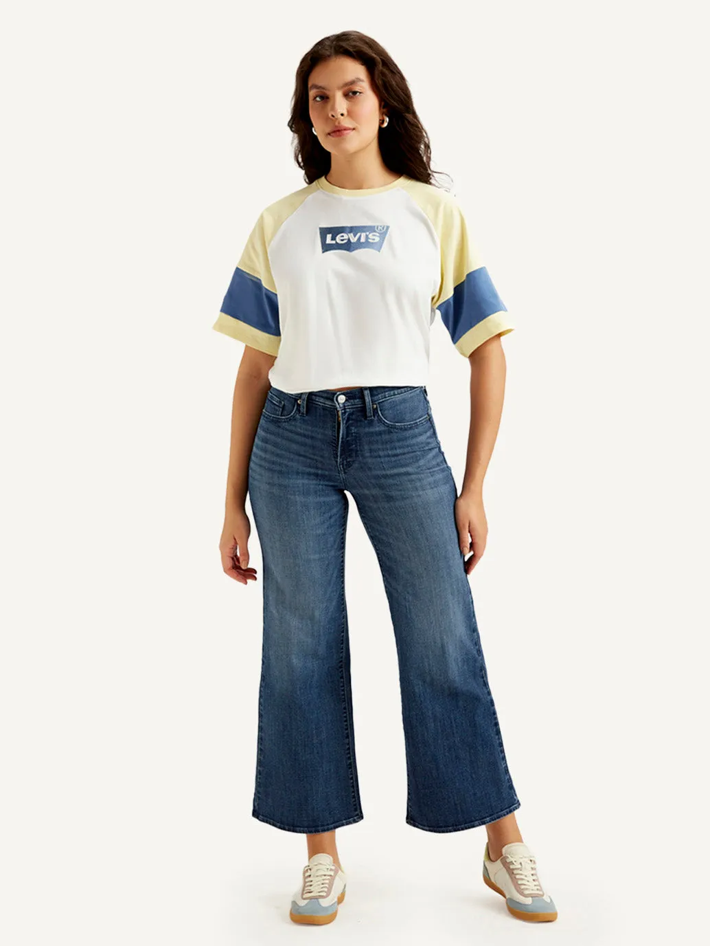 Women's High Rise Blue Flared Jeans