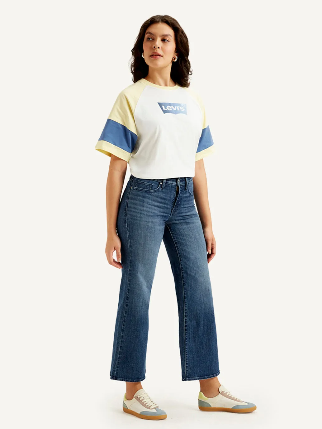 Women's High Rise Blue Flared Jeans