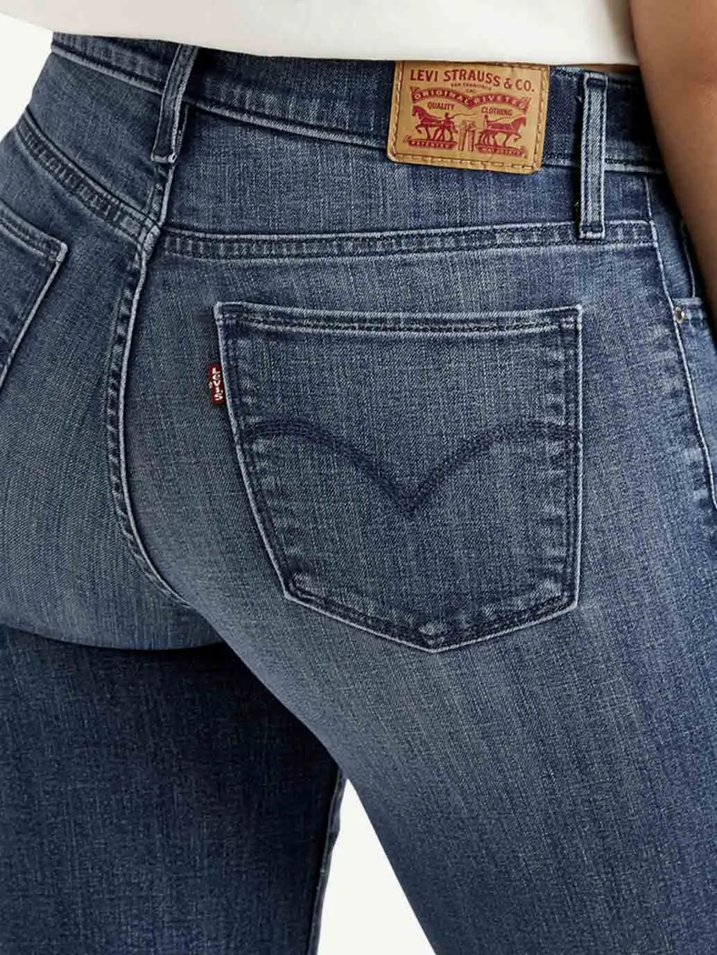 Women's High Rise Blue Flared Jeans