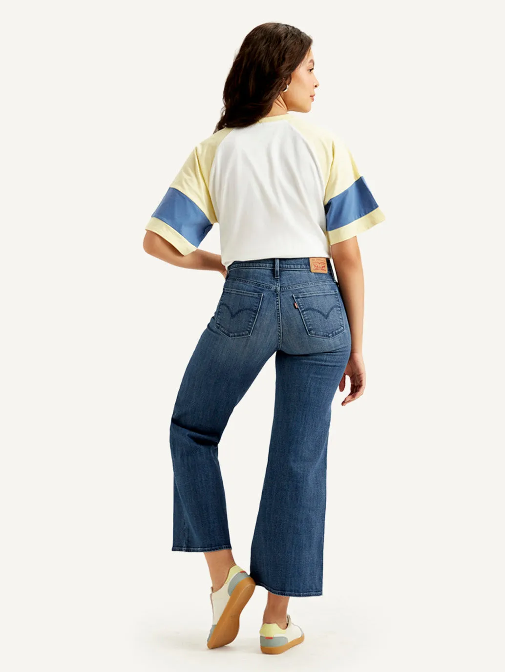Women's High Rise Blue Flared Jeans