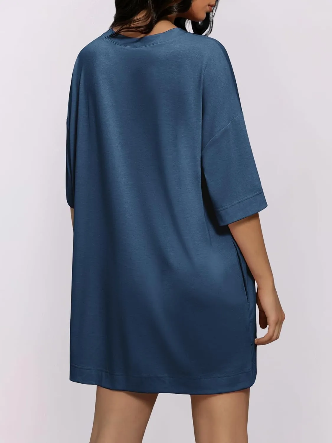 Womens Oversized T Shirt Dress Short Sleeve Crewneck Tunic Tops Basic Summer Casual Mini Short Dresses with Pockets